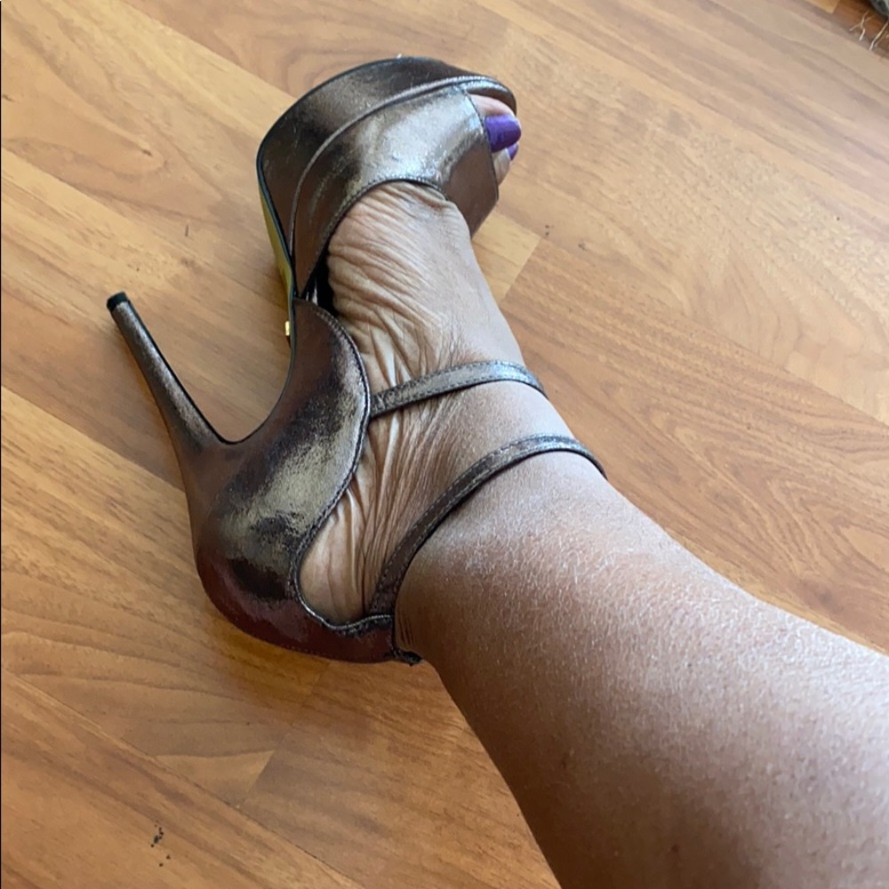 Bronze Bebe heels